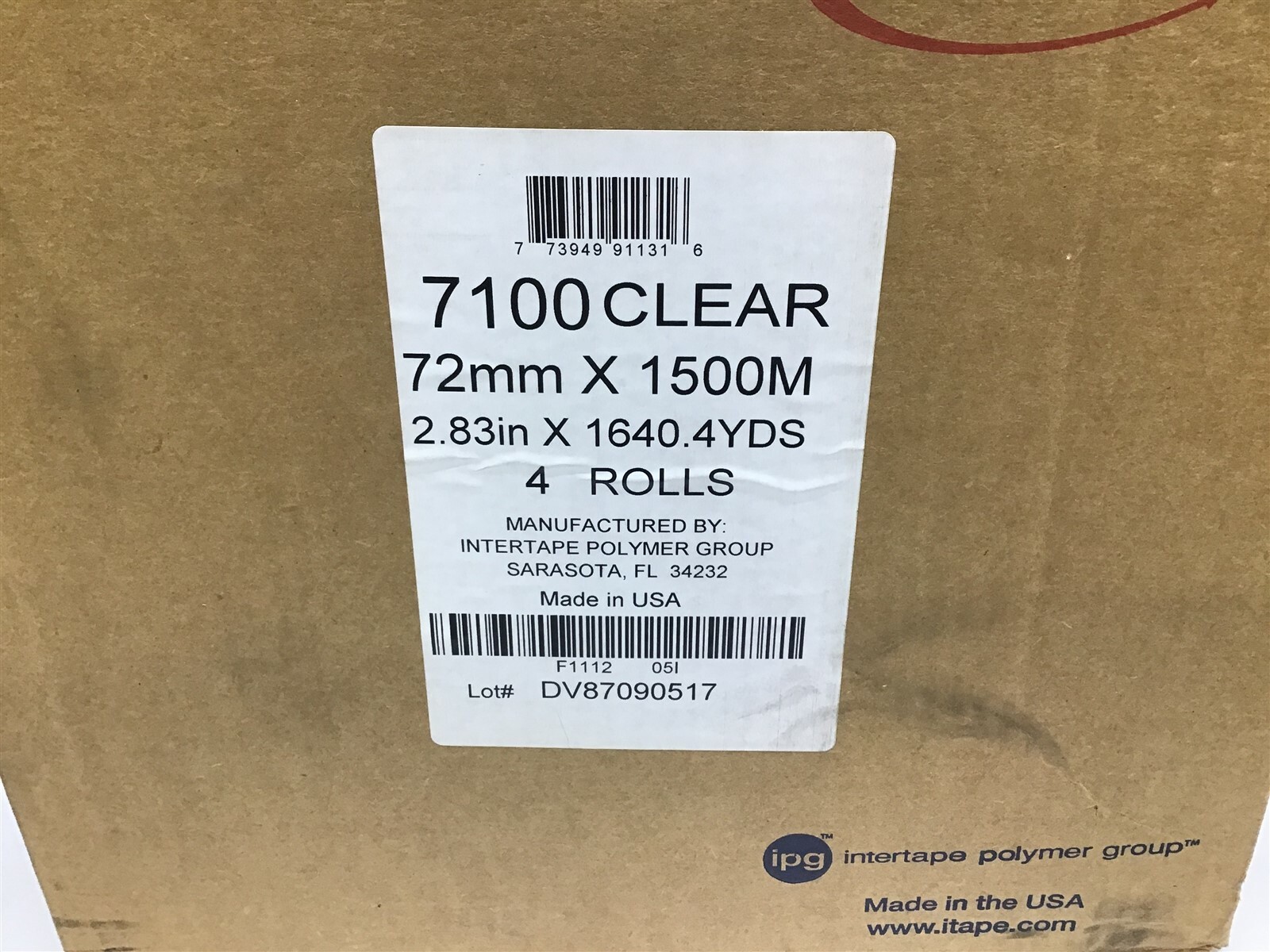 Intertape 7100 Clear 72 mm by 1500 M 4 Rolls
