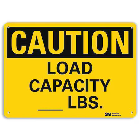 Lyle U4-1490-Ra_10X7 Caution, Load Capacity _ Lbs., 7 In X 10 In, Vertical