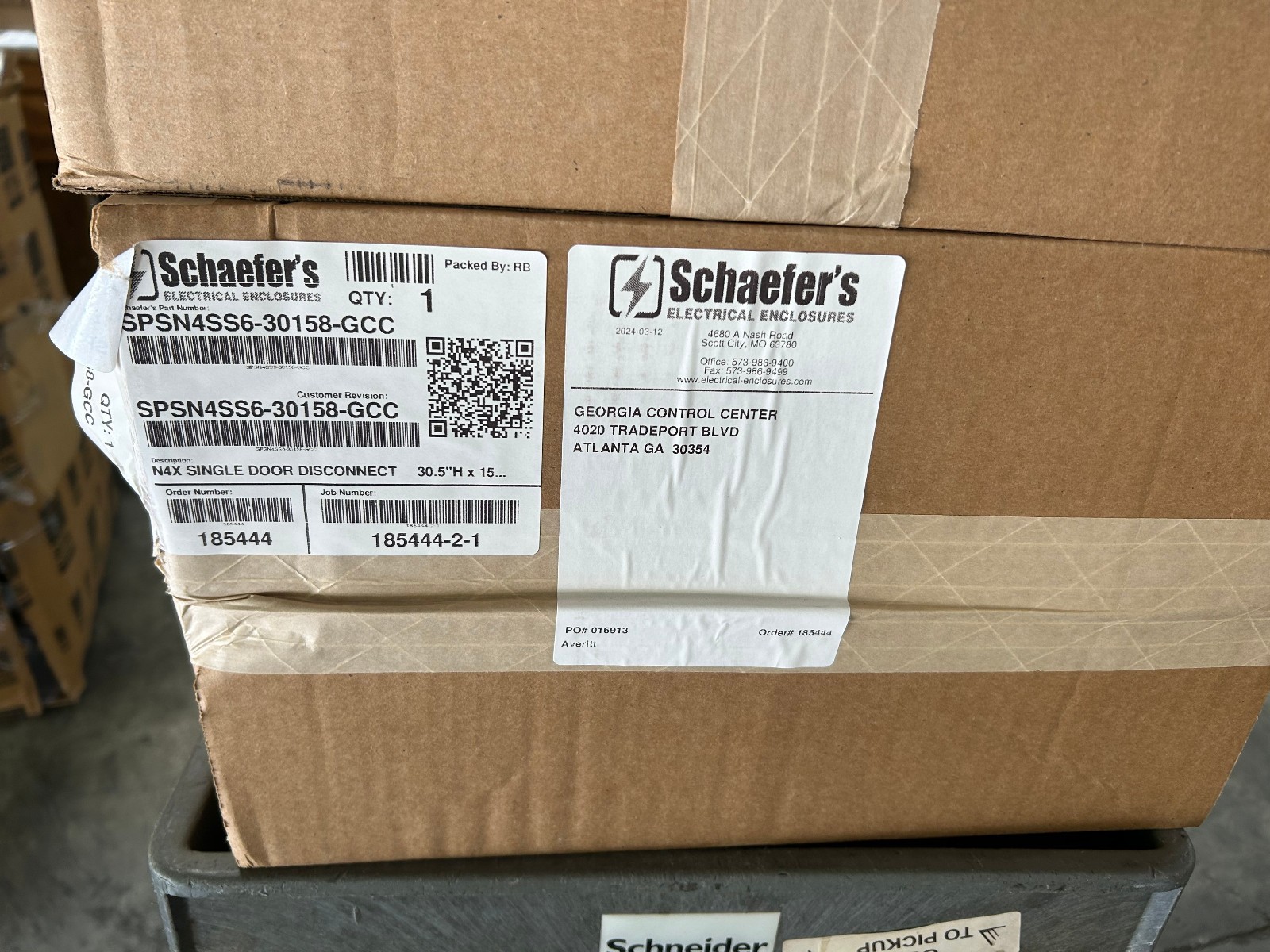 SCHAEFER SPSN4SS6-30158 30 X 15 X 8 316SS N4X DISCONNECT ENCLOSURE *NEW IN BOX!*