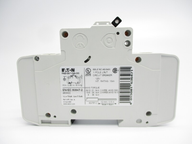 EATON FAZ-C3/1-NA-DC-SP 125VDC 3A NSMP