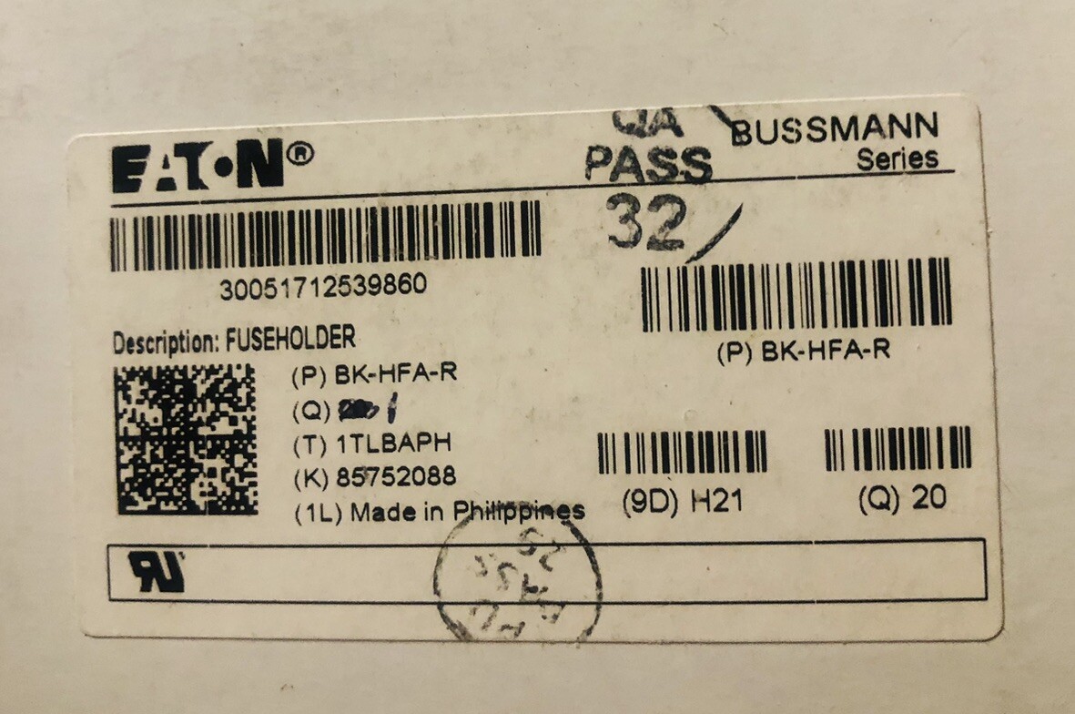 EATON BUSSMANN BK-HFA-R FUSE HOLDER