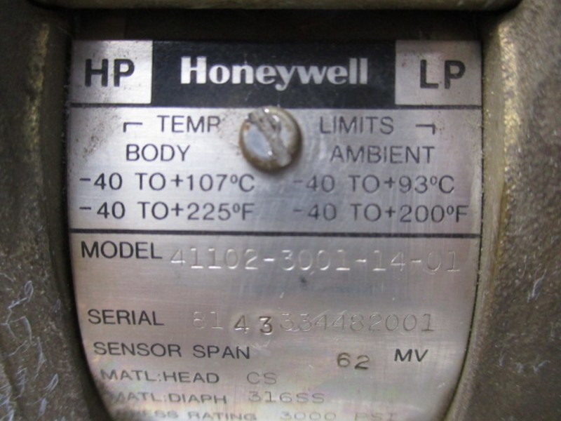 HONEYWELL 41102-3001-14-01 ELECTRIC TRANSMITTER 25VDC UNMP