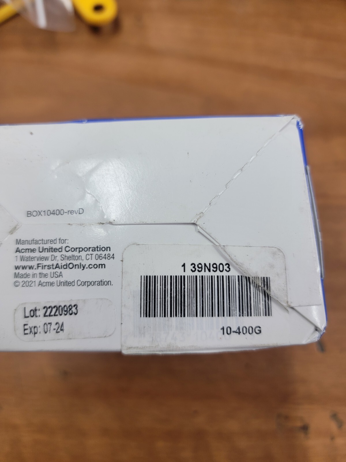FIRST AID ONLY 10-400 Topical Antiseptic,Swab,PK100 39N903. Exp 7/2024.
