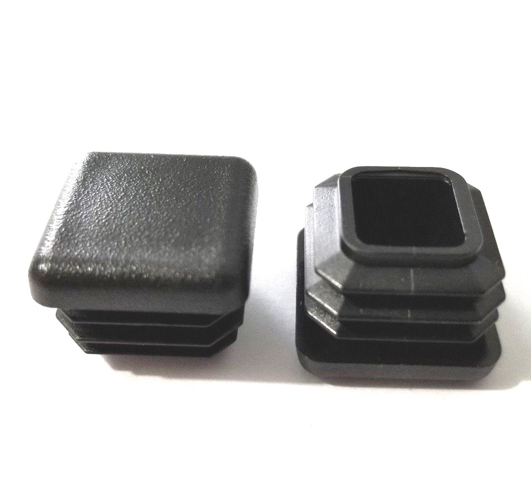(4) Square 3/4″ 0.75″ 14-20 Gage Black Tubing Tube End Plugs Plastic Insert Caps