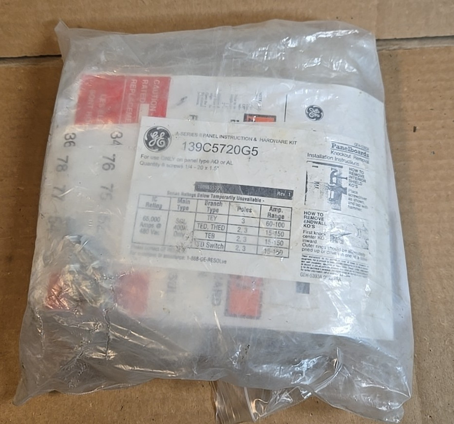 GE 139C5720G5 A-Series II Panel Instruction & Hardware Kit