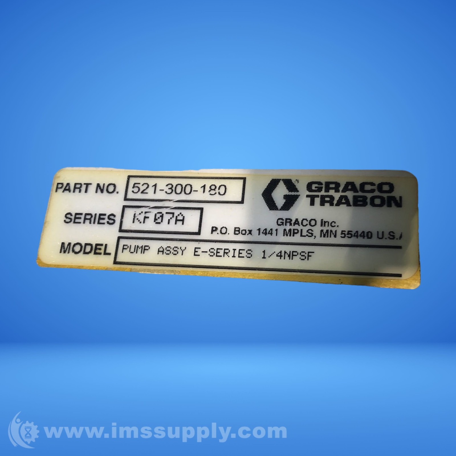 Trabon Lubrication Systems 521-300-670 8807