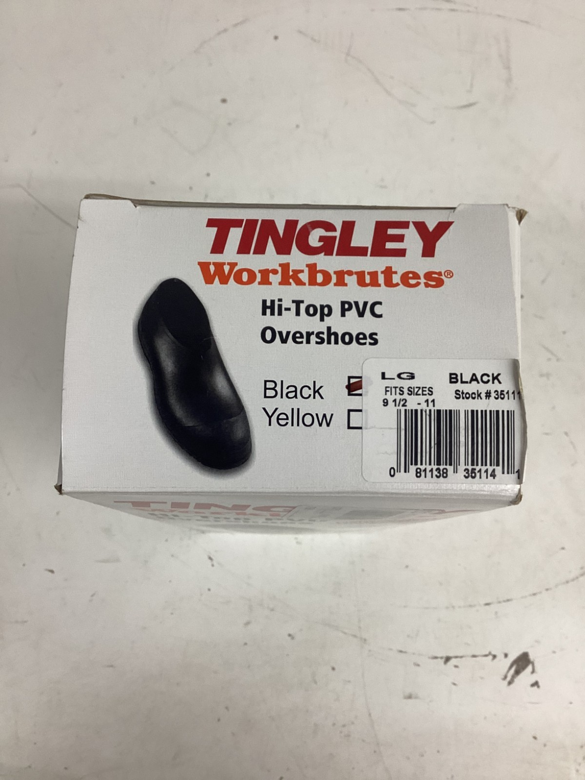 TINGLEY 35111 Overshoe: Ankle Shoe, Plain, Cleated, 9-1/2 to 11 Fits Shoe Size