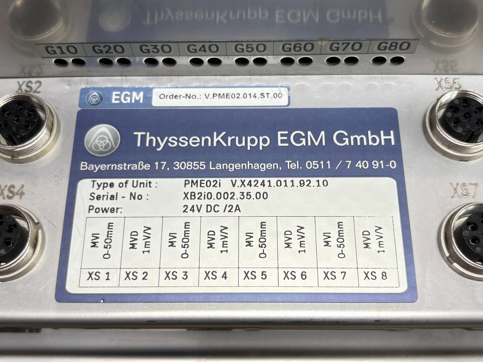 ThyssenKrupp EGM PME02i V.X4241.011.92.10 HMI Display Unit