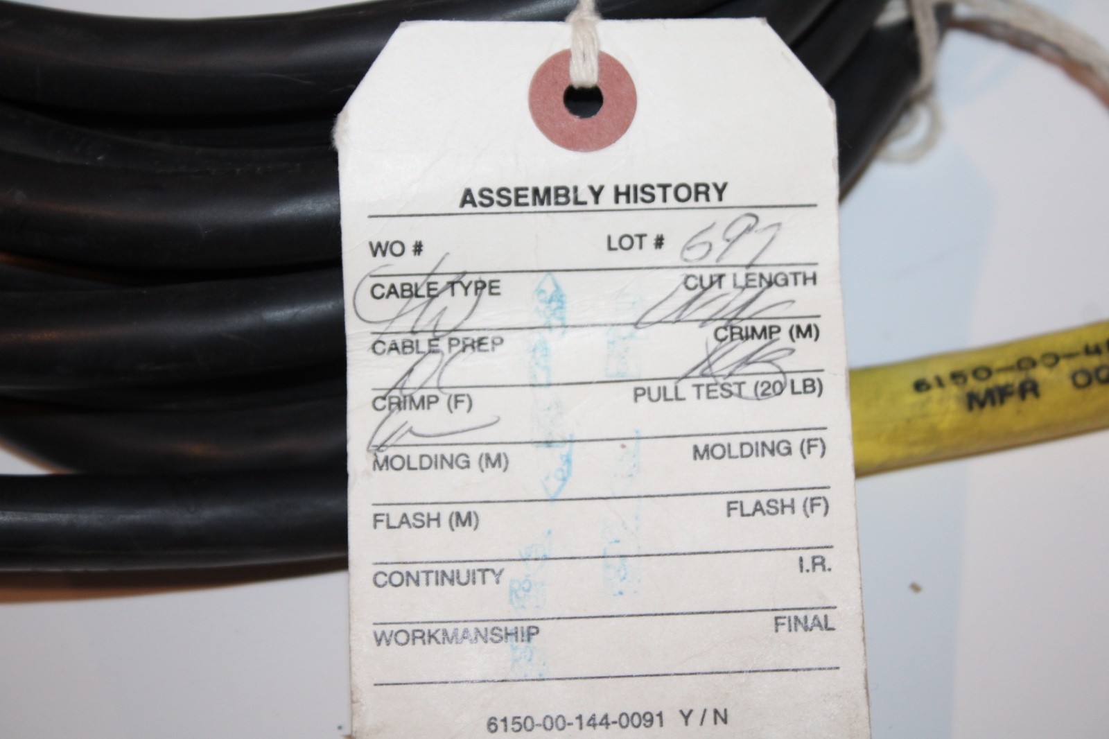 Electrical Power Cable Assembly 6150-00-485-6149 Military Cord