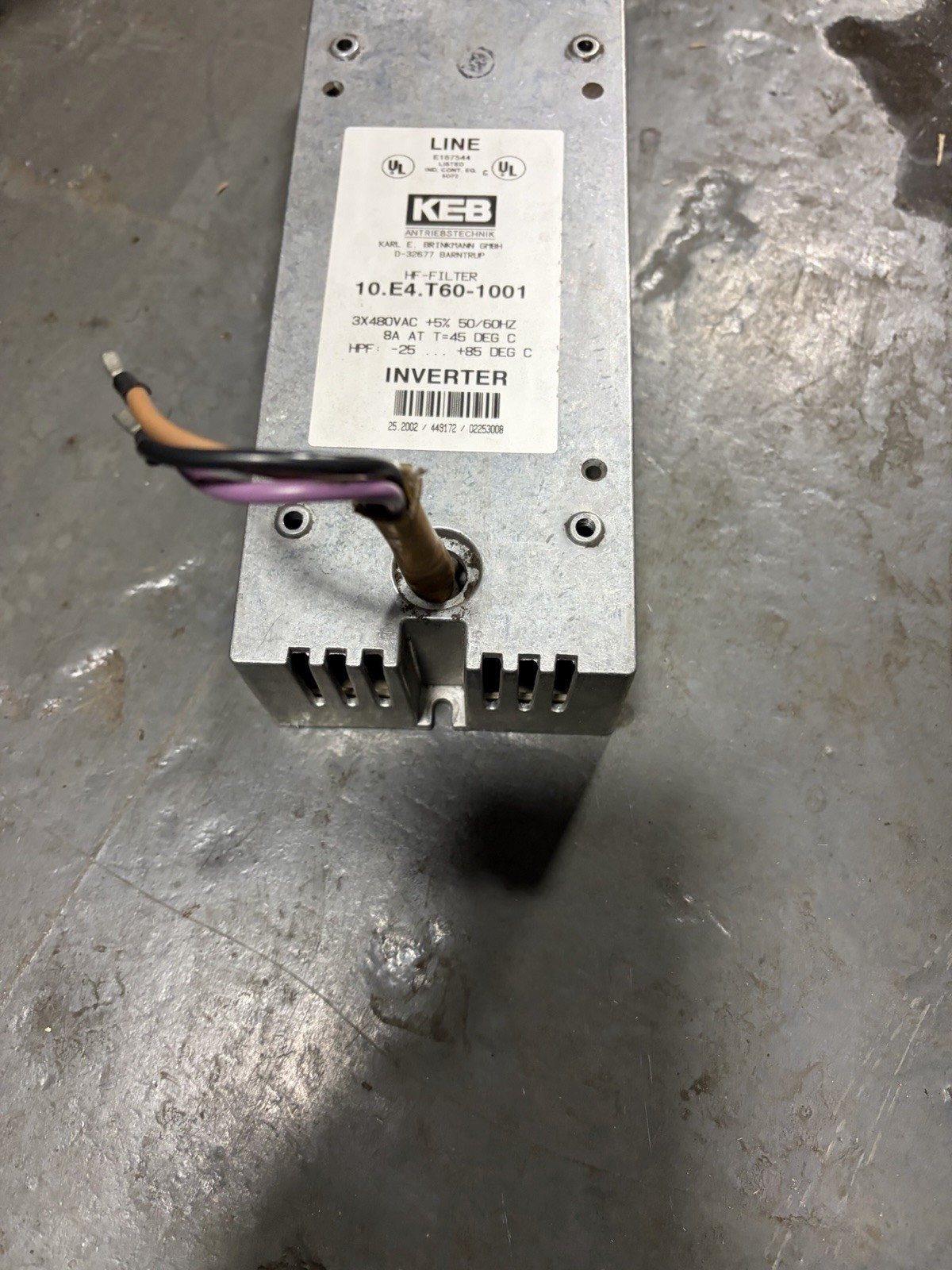 KEB 10.E4.T60-1001 Inverter Frequency Filter Kit 3-Phase USED