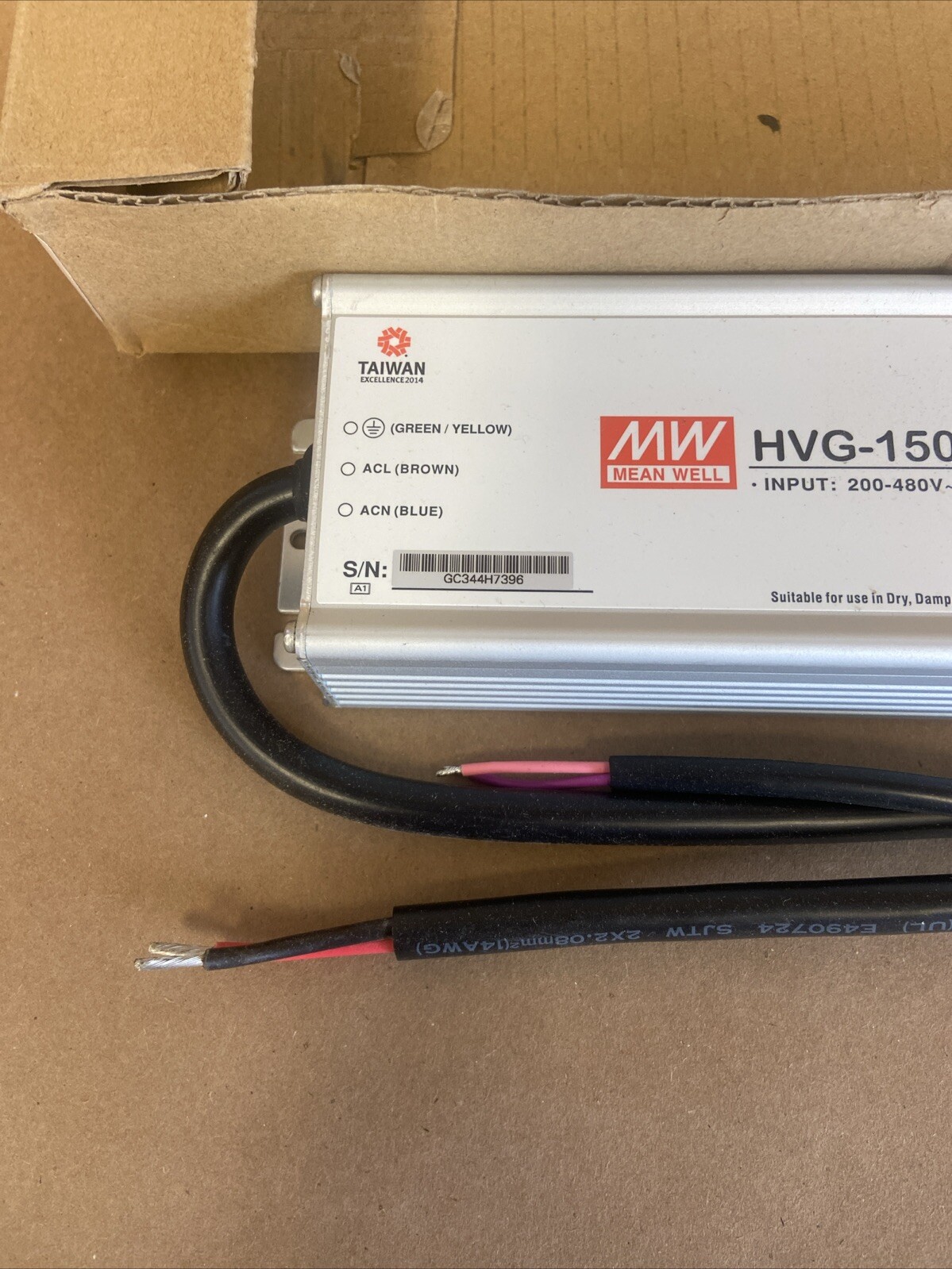 Mean Well Original HVG-150-42B 42V 3.5A 150W Single Output LED Power Supply