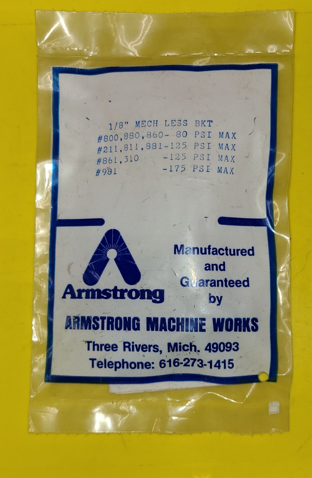 Armstrong 1/8″ MECH LESS BKT Repair Kit 800 880 860 211 811 881 861 310 981