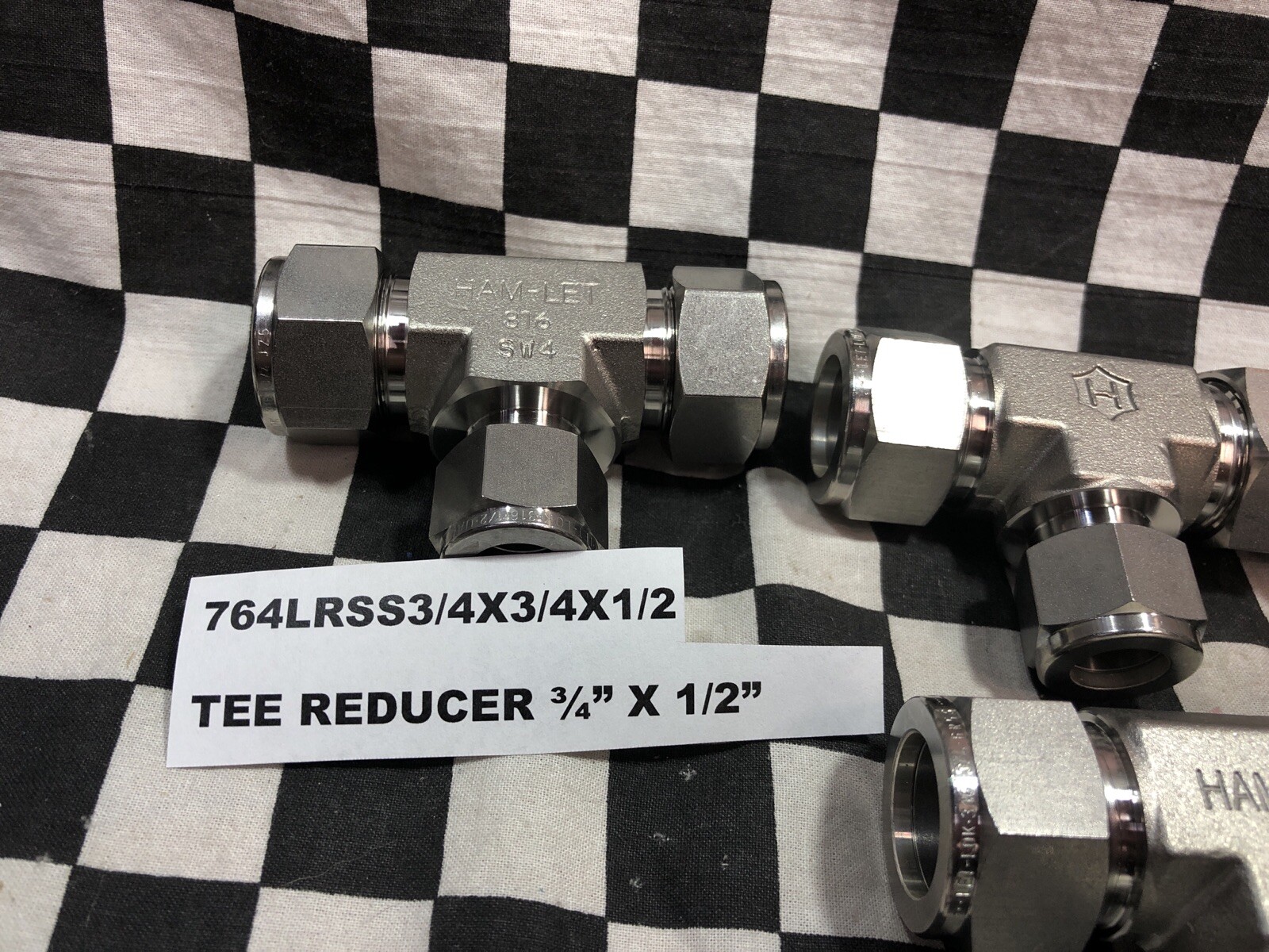 LOT OF 7, Ham Let Reducer Union Tee 3/4″ X 1/2″, 764LRSS3/4X3/4X1/2 #120Q3