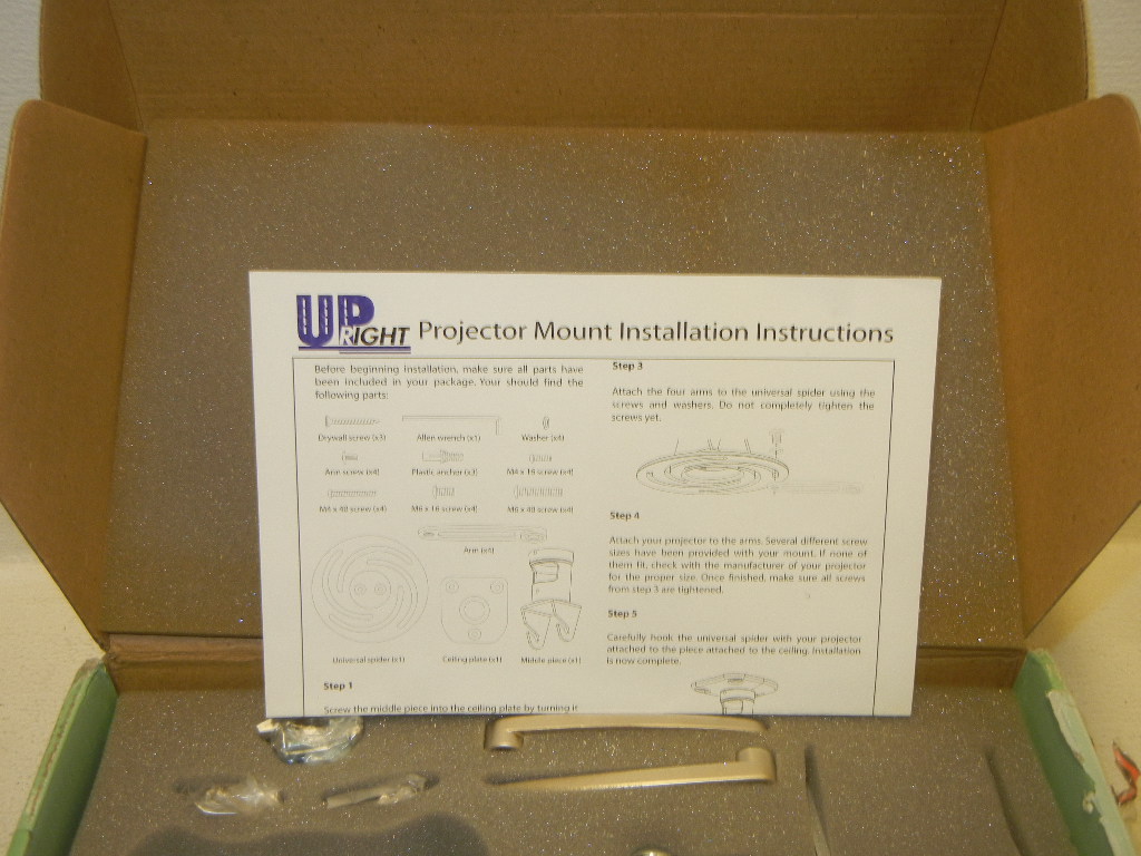 UPRIGHT MOUNTS INC. UP200 NEW UNIVERSAL PROJECTOR MOUNT UP200