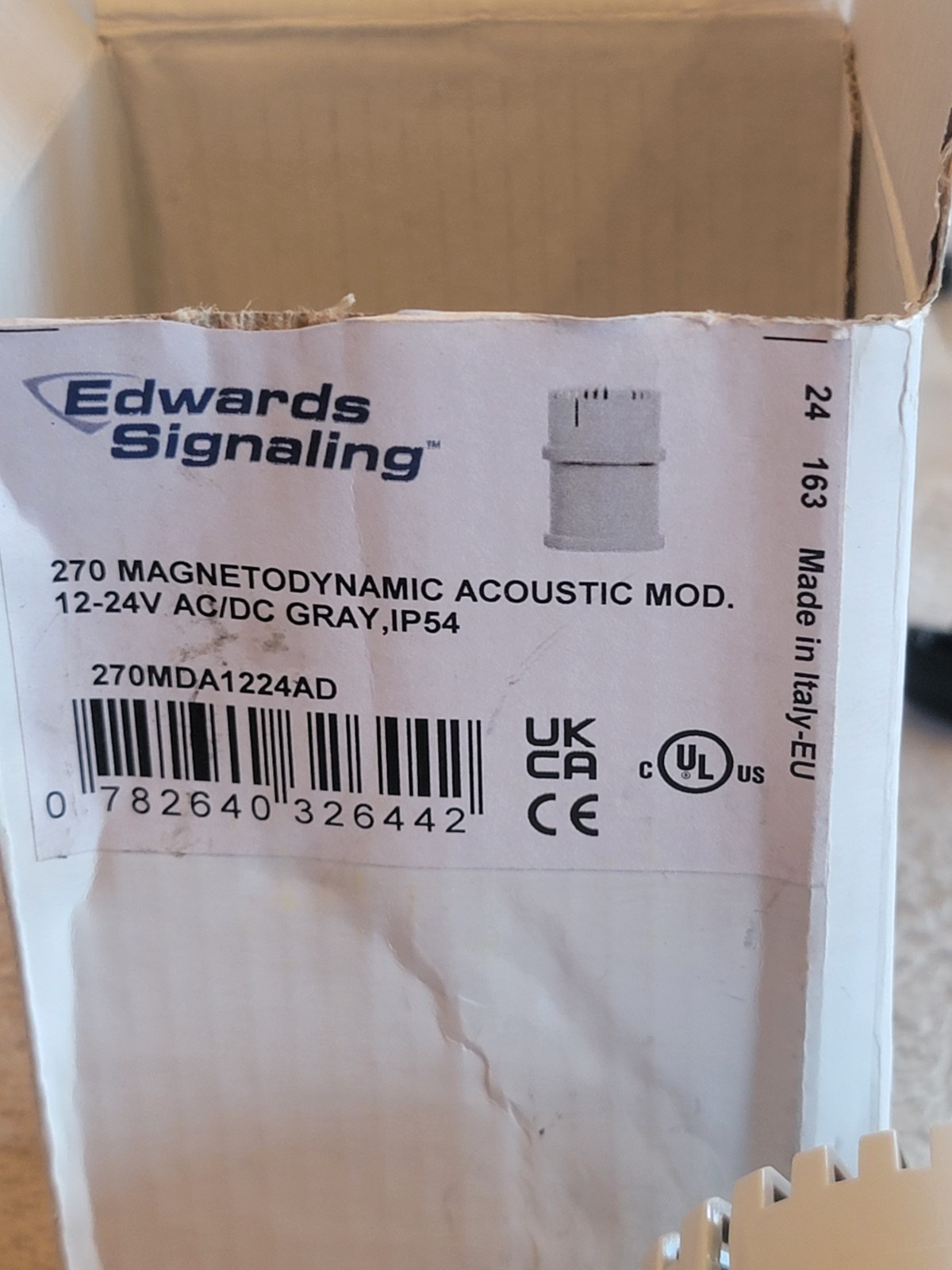 Edwards Signaling 270MDA1224AD Tower Light Sounder Tier, 12 To 24V Ac, IP54