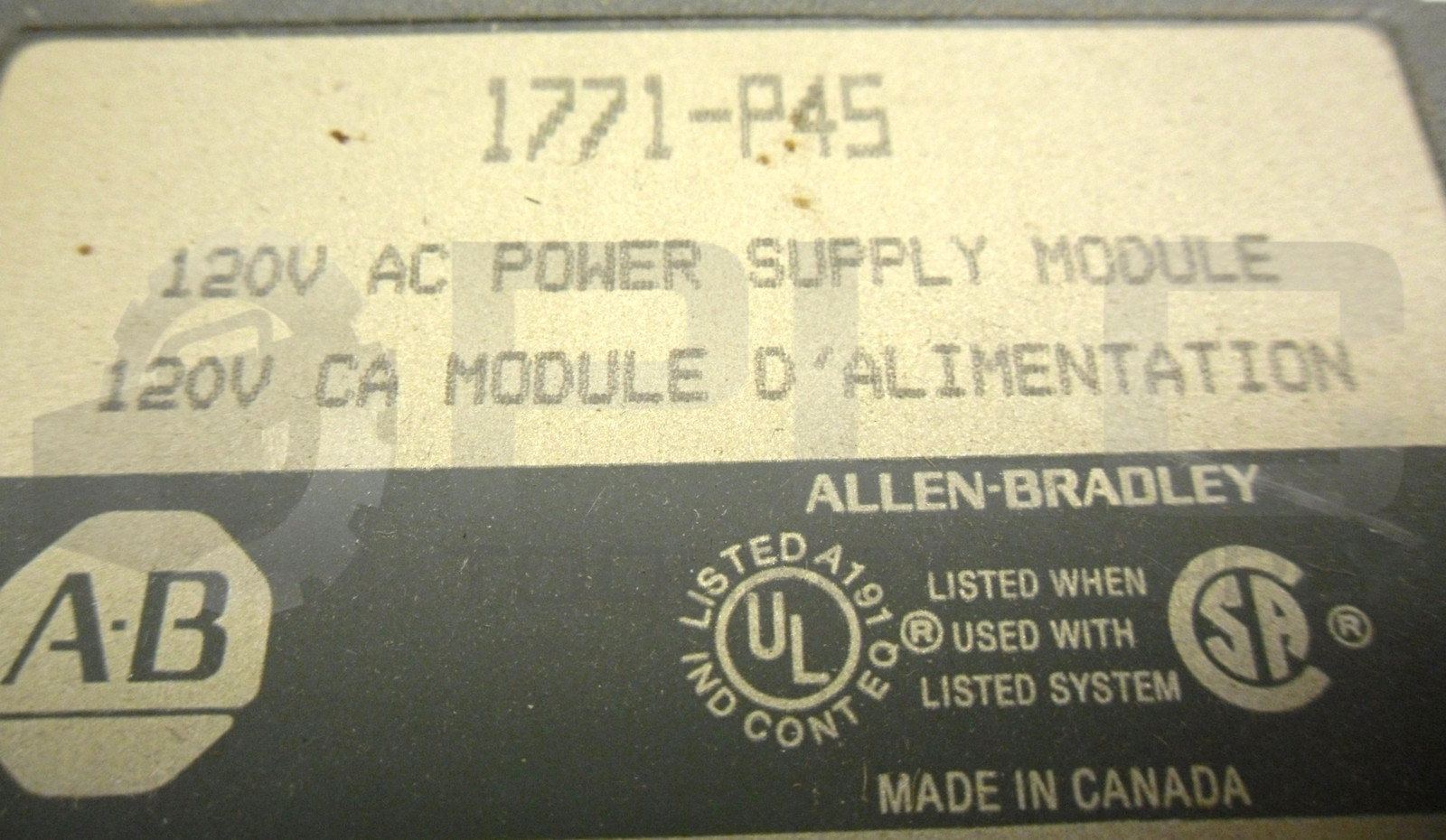 ALLEN BRADLEY 1771-P45 POWER SUPPLY MODULE