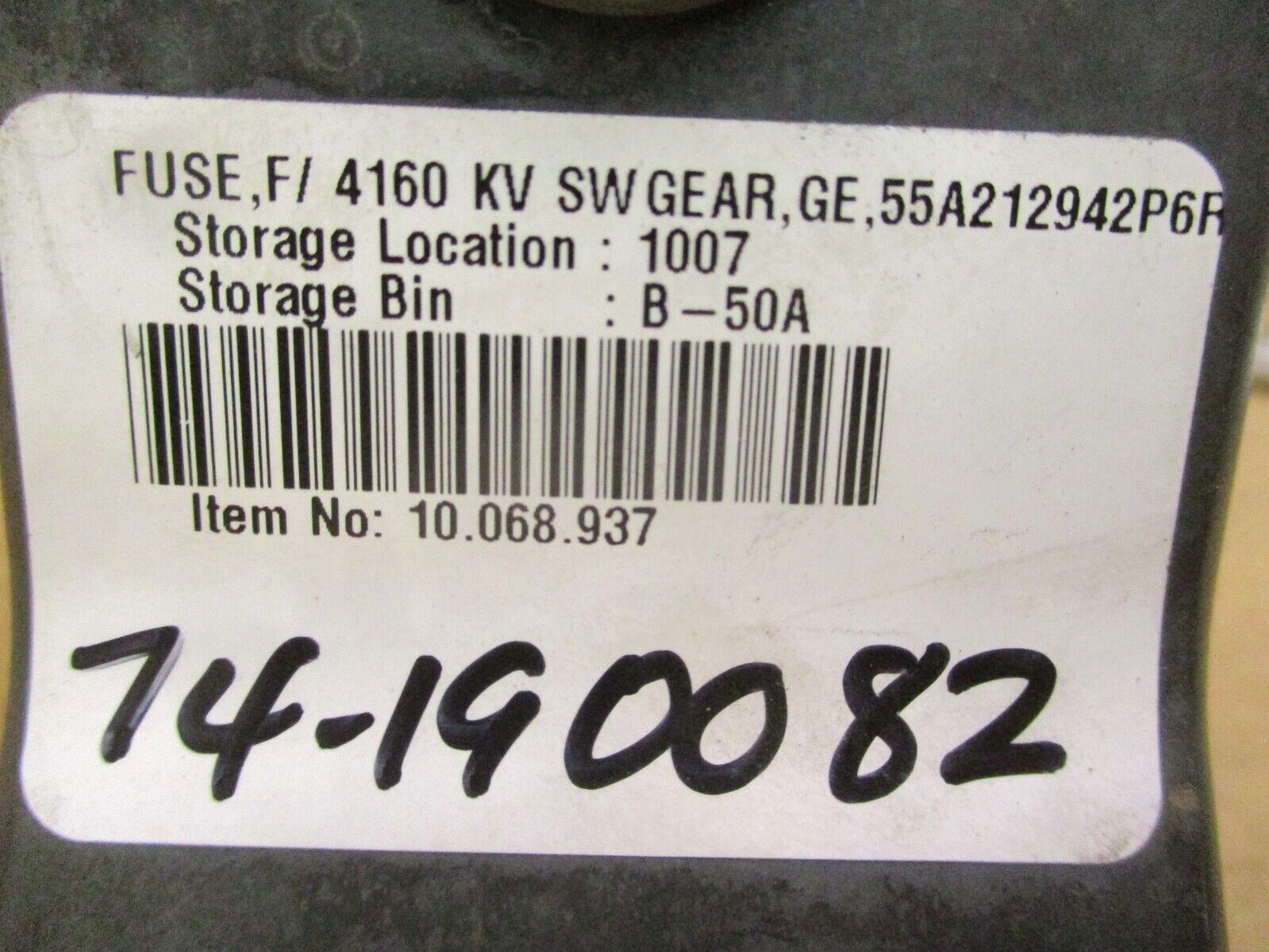GE FUSE F/4160 kV SW GEAR Current Limiting Fuse 4.8kV Voltage Rating 49663HI