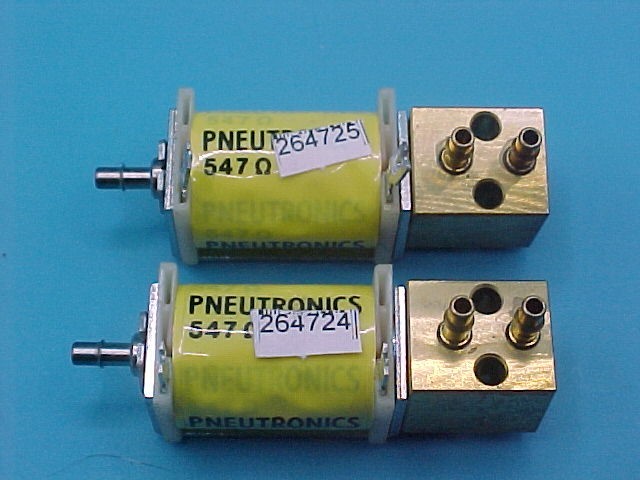 lot of 2 PNEUTRONICS PNEUMATIC SOLENOID 24VDC 25PSI 547 990-000260-006 MA