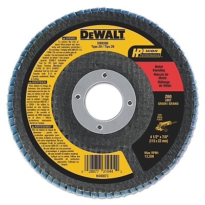 DeWalt DW8308 4-1/2 x 7/8 60g Type 29 HP Flap Disc