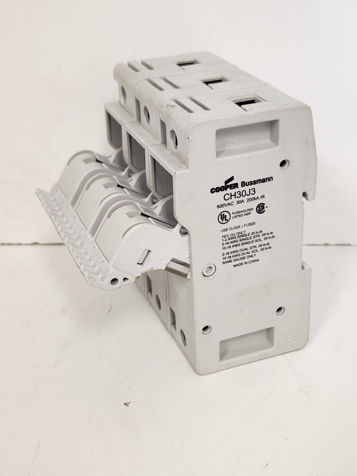 GUARANTEED! COOPER BUSSMANN 30A 600V 3-POLE FUSE HOLDER CH30J3