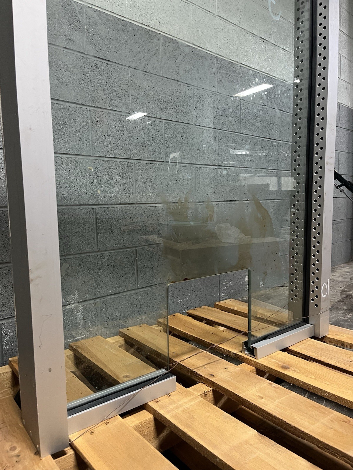 Commercial Security Transaction Window 40×25 1/2in Glass 12×11 Pass-Thru