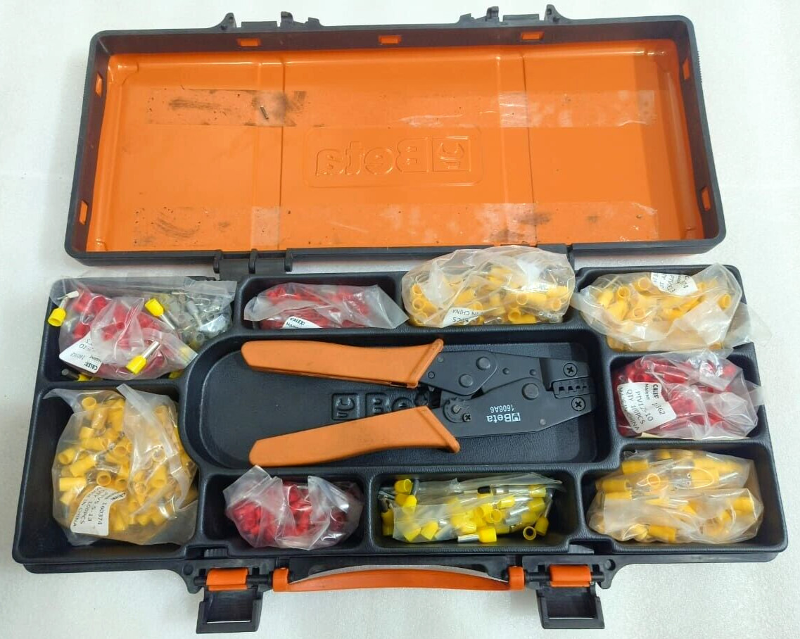 BETA TOOLS 1606A6 CRIMPING PLIERS FOR TUBULAR TERMINALS WITH ASSORTMENT 450TERMI