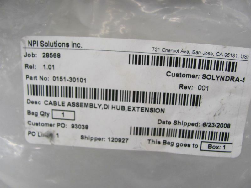 NPI SOLUTIONS CABLE ASSEMBLY HUB EXTENSION 25/08 0151-30101 NEW SEALED!!