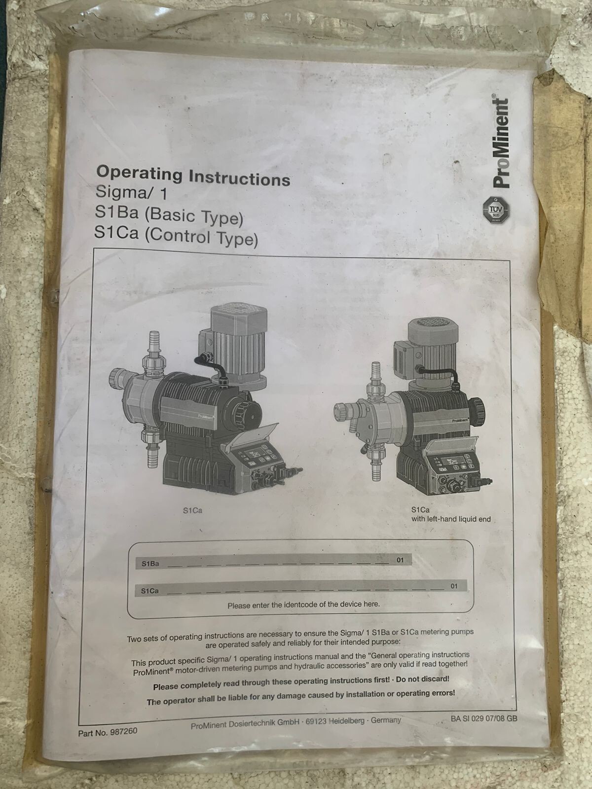ProMinent / Metering Pump / S1BAH04084PVT0010M000 / 58psi-4bar / 230V-50/60Hz