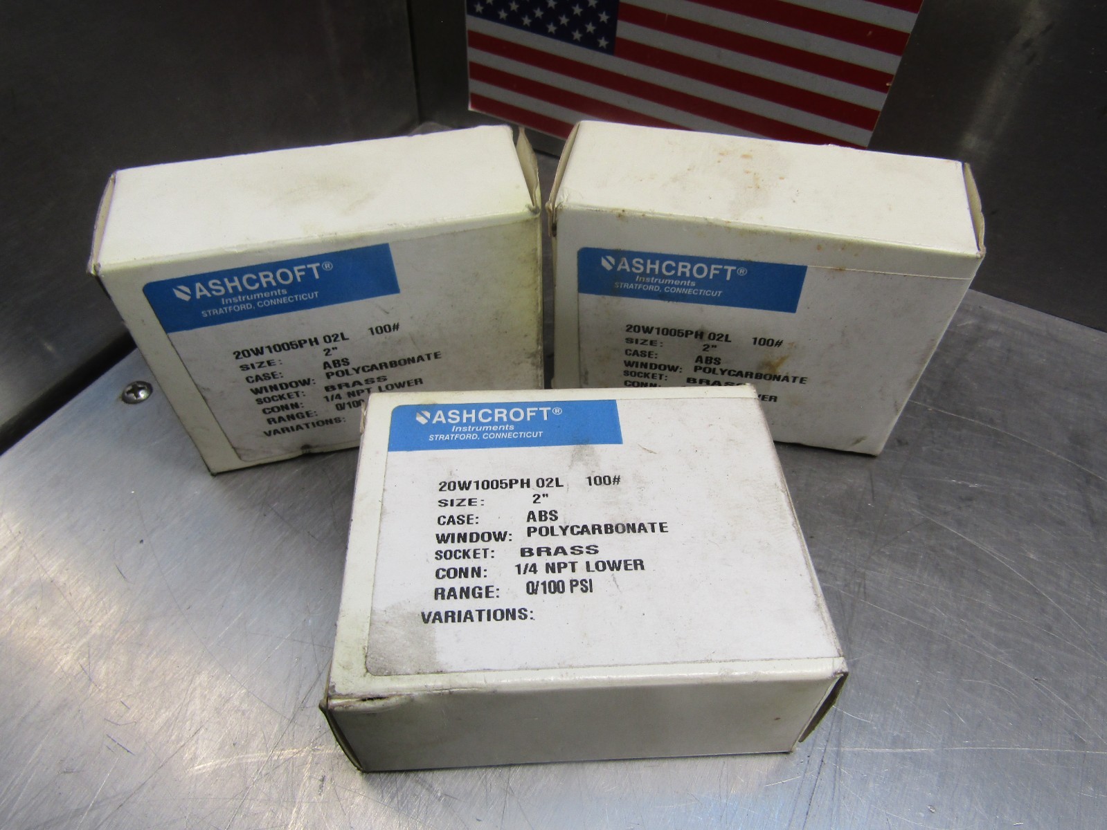 Ashcroft 20W1005PH 02L Gauge 2″ Lot of 3!