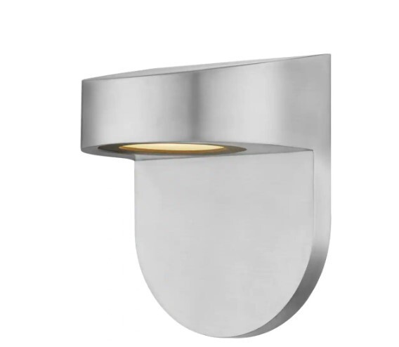 H B Owens Modern 1-Light Polished Aluminum Integrated LED Outdoor Wall Sconce