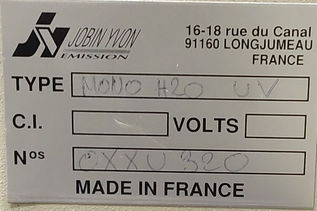 Jobin Yvon Mono H20 UV Monochromator Spectrometer Lab Equipment