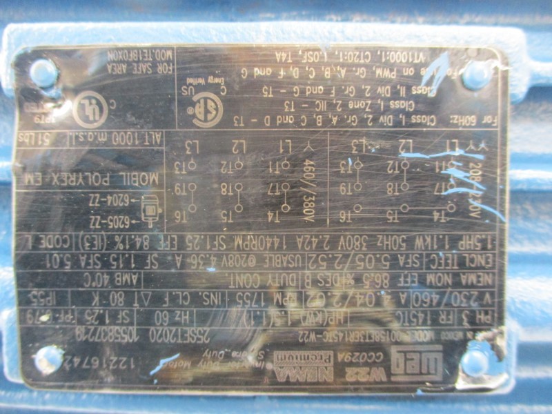 WEG 00158ET3ER145TC-W22 230/460V 4.04/2.02A NSNP
