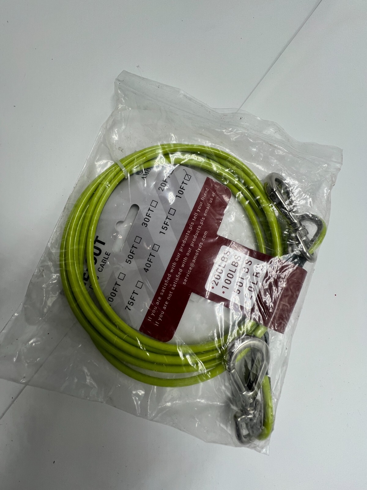 (QTY 5) Dog Tie Out Cable Yellow Green 10ft Dog Runner Leash For Small to Medium