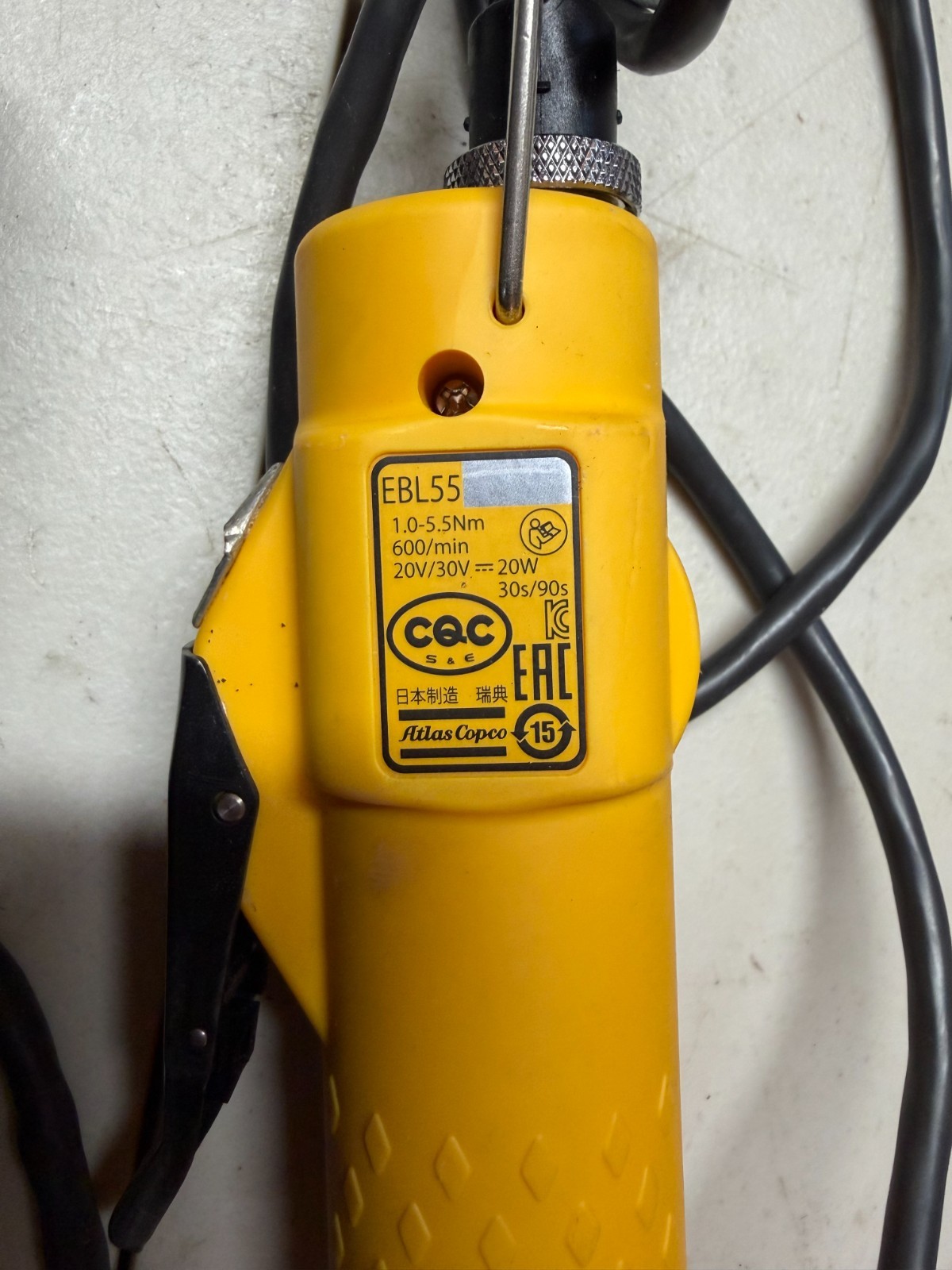 Atlas Copco EBL55 Electric Clutch Screwdriver w/ EBL Drive & Balancer DR90-10103