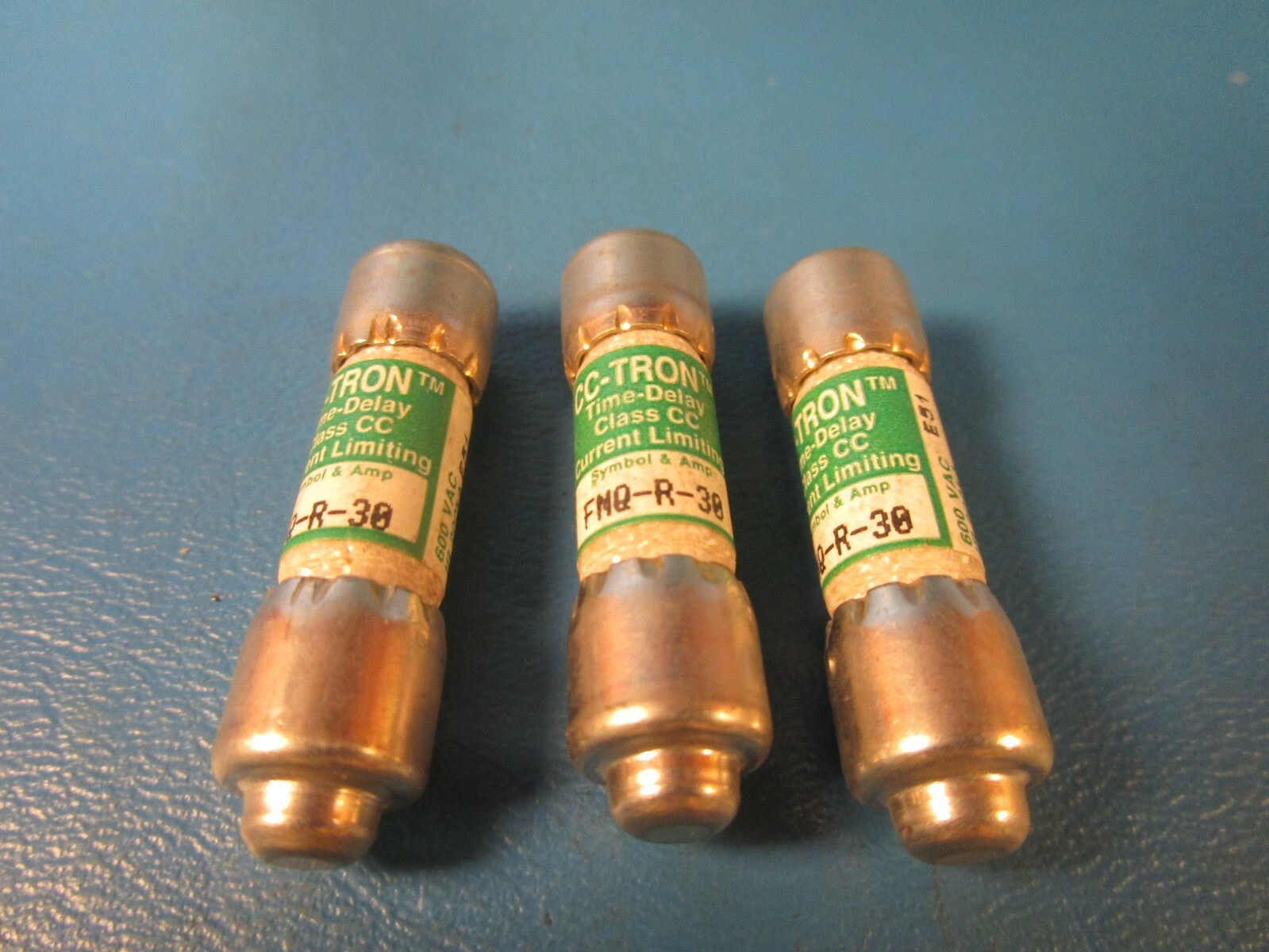 LOT OF 3 Bussmann CC-Tron FNQ-R-30 Fuse, Time Delay Fuse, Class CC