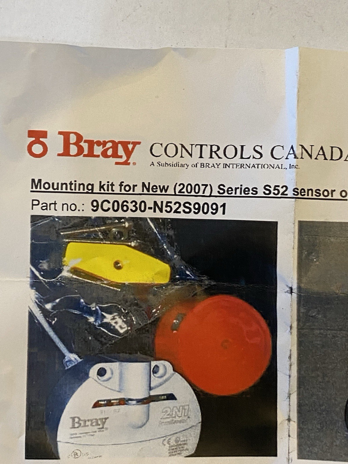 Bray 9C0630-N52S9091 Mounting Kit For S52 Sensor