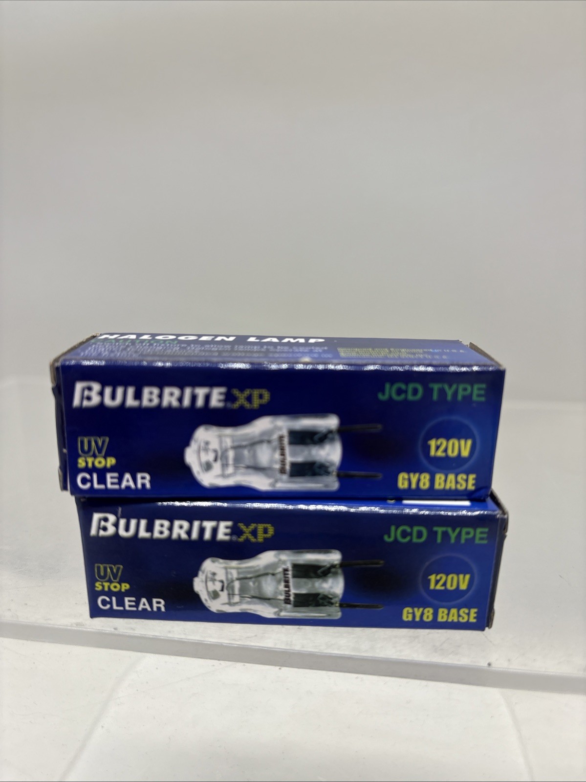 2 X JCD Type GY8 Base 120V UVstop Clear Halogen Lightbulb (B21
