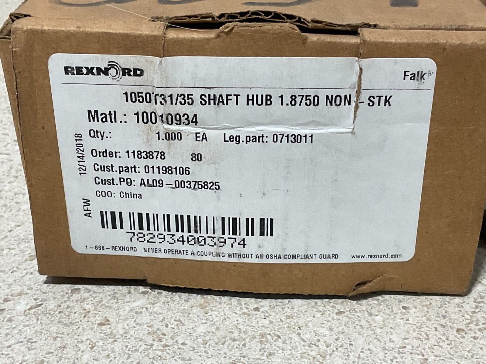 Rexnord 1050T31/35 1.8750 10010934 NEW