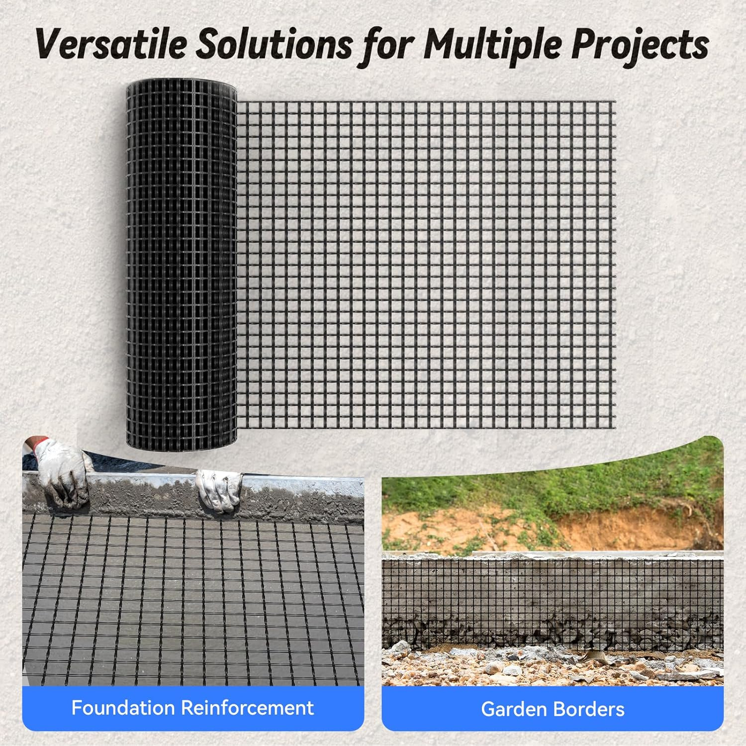 4Ft X 98Ft Bi-Directional Fiberglass Geogrid for Retaining Wall with 50Kn Tensil