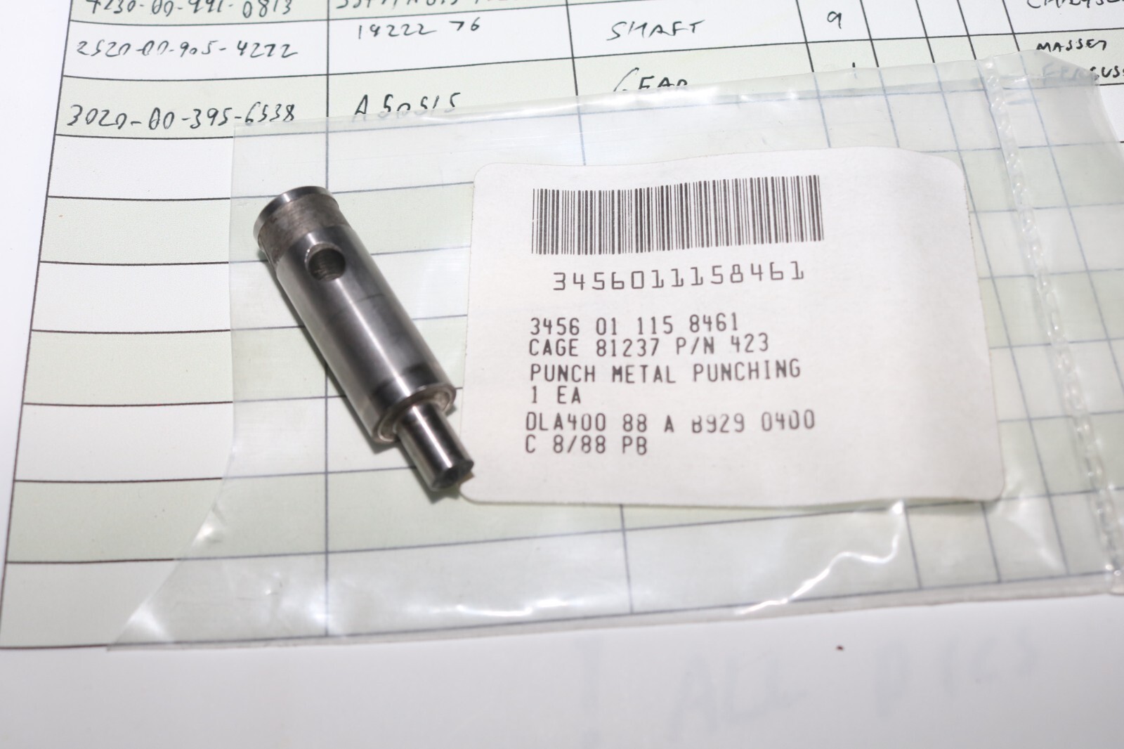 NOS Rotex 1/4 inch punch PN 423 USGI surplus 3456-01-115-8461