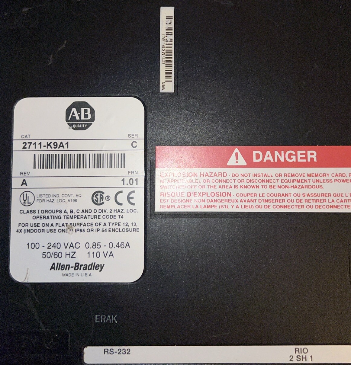 ALLEN-BRADLEY 2711-K9A1 PANELVIEW 900 SERIES C