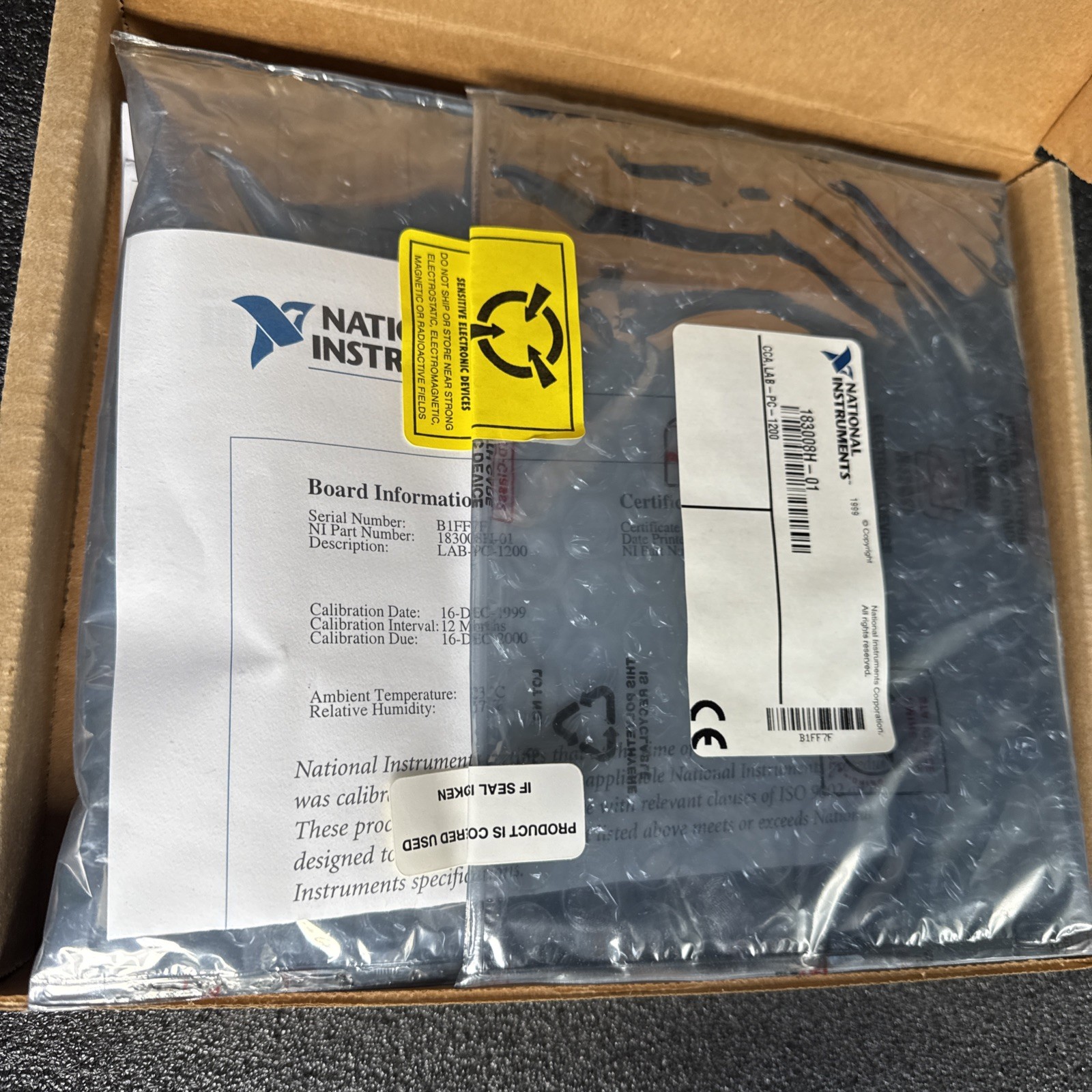 National Instruments LAB-PC-1200 183008H-01 777227-01 AND NI-DAQ SW – Expedite