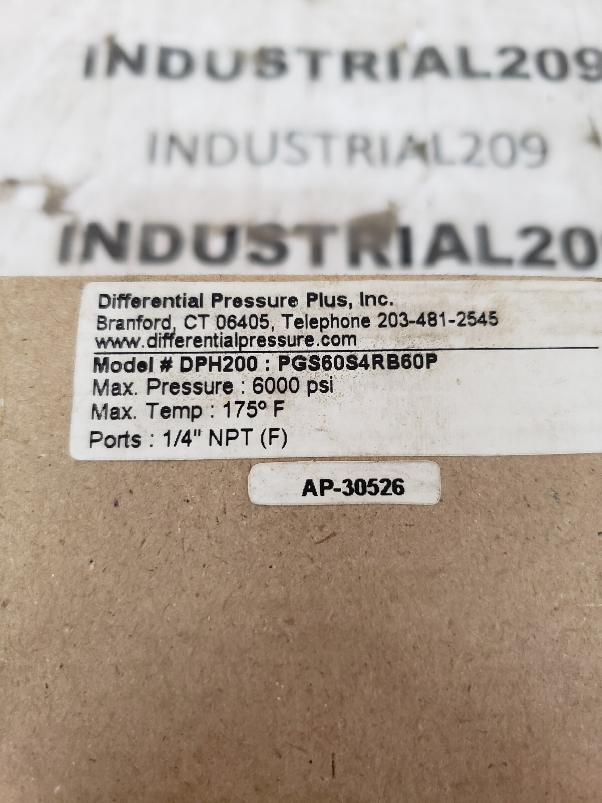 DIFFERENTIAL PRESSURE PLUS DPH200:PGS60S4RB60P GAUGE