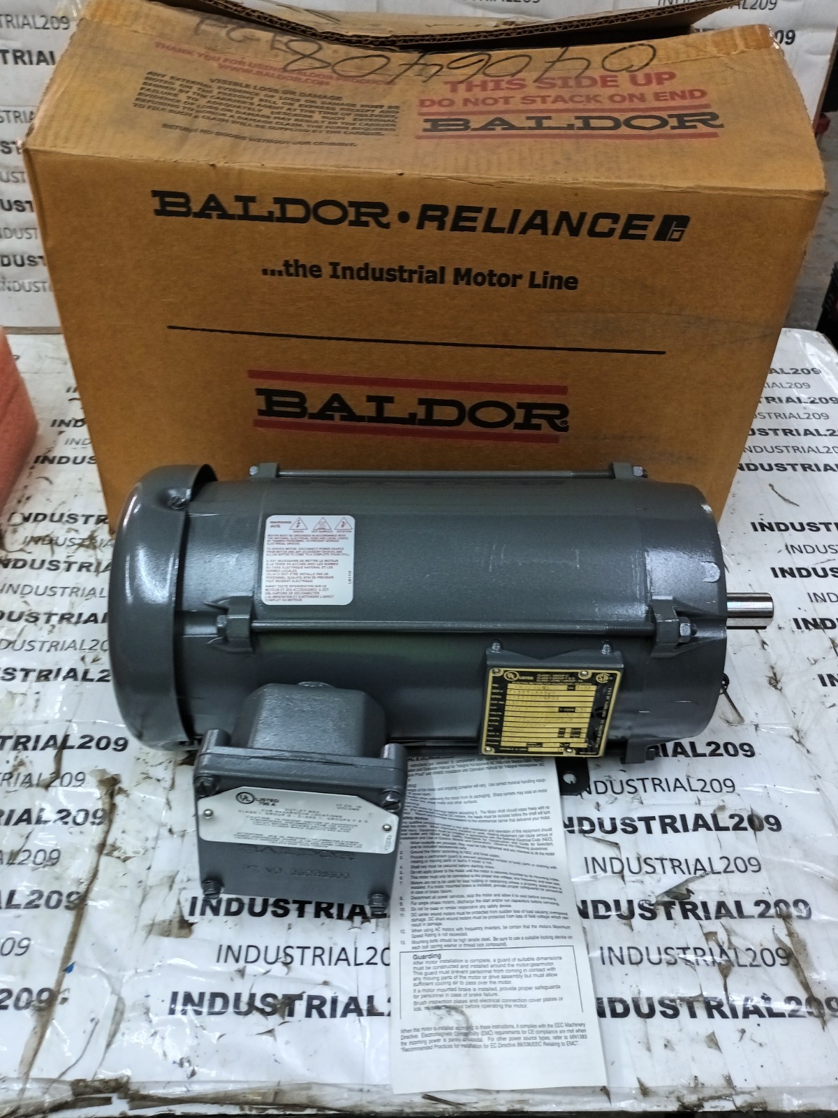 2 1.5 HP BALDOR CEM7037T MOTOR 60 50 HZ ENCL: XPFC PH 3 1755 1455 RPM