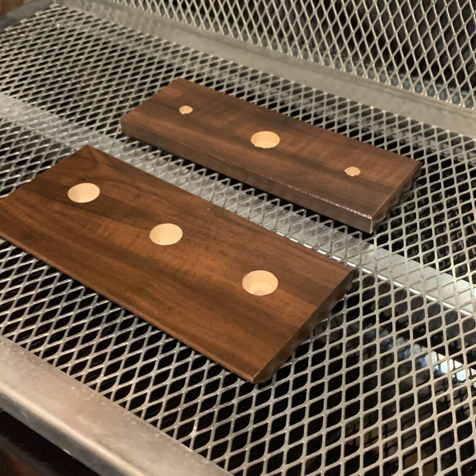 3 Sets Trophy Parts for 2 Post Style Cherry Finish Wood Base with Lid