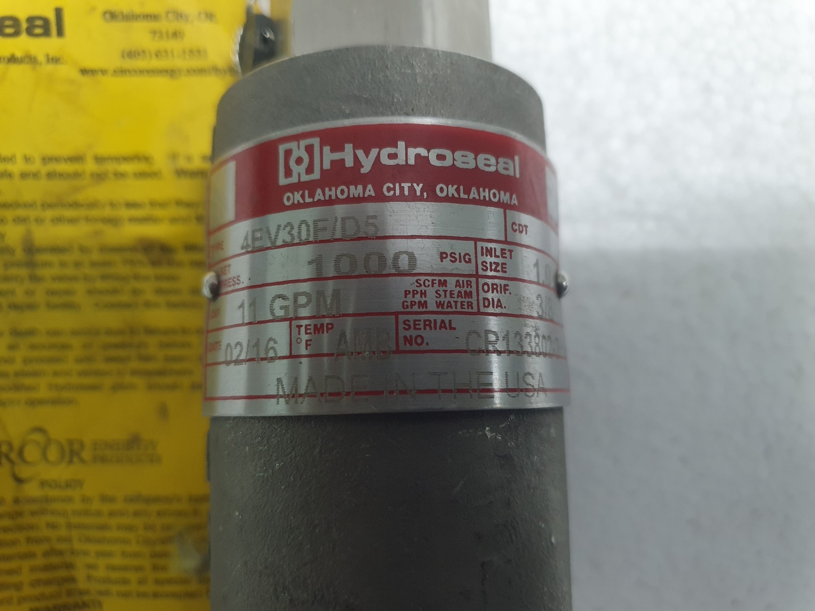 HYDROSEAL 4EV30FD5 1000PSIG