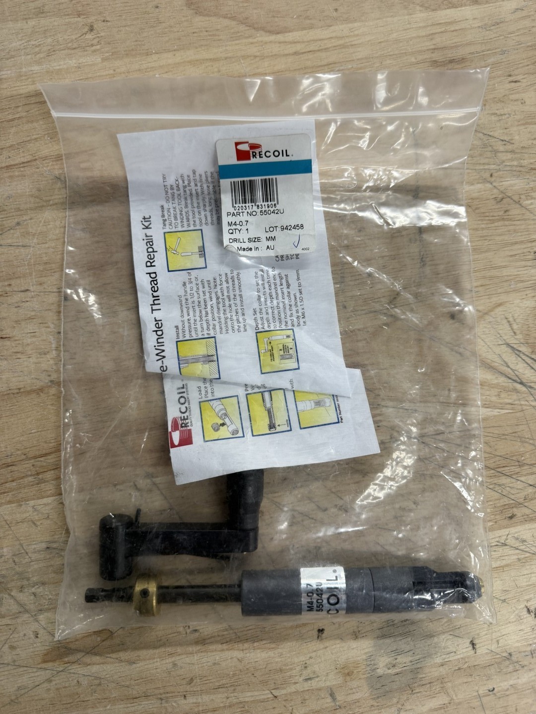 RECOIL 55042U Prewinder Type II Insert Installation Tool, Plastic – 3HLY5 – NEW