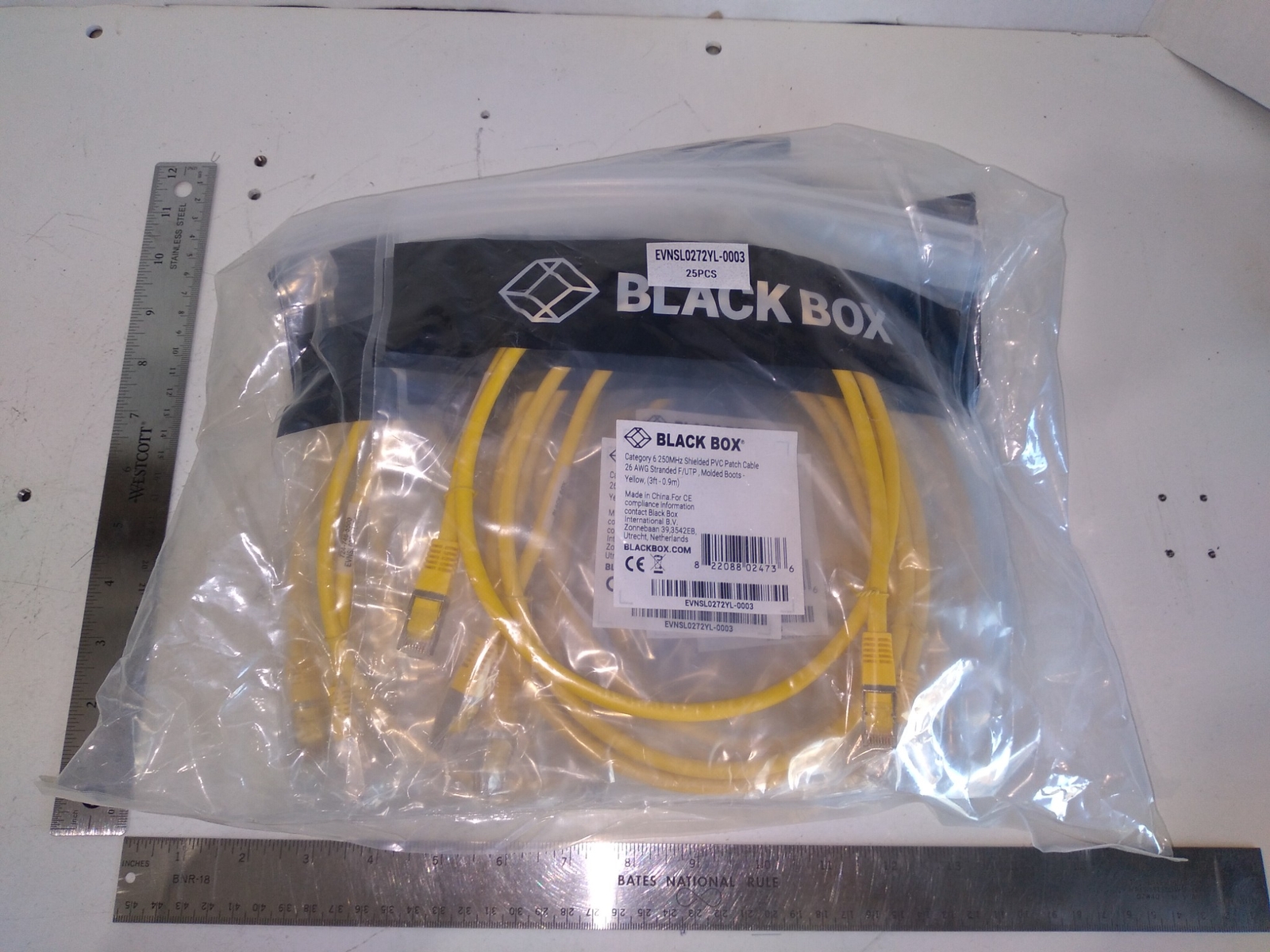 BLACK BOX 250MHZ 6 PVC PATCH CABLE 26AWG YELLOW .FT-0.9M EVNSL0272YL-0003