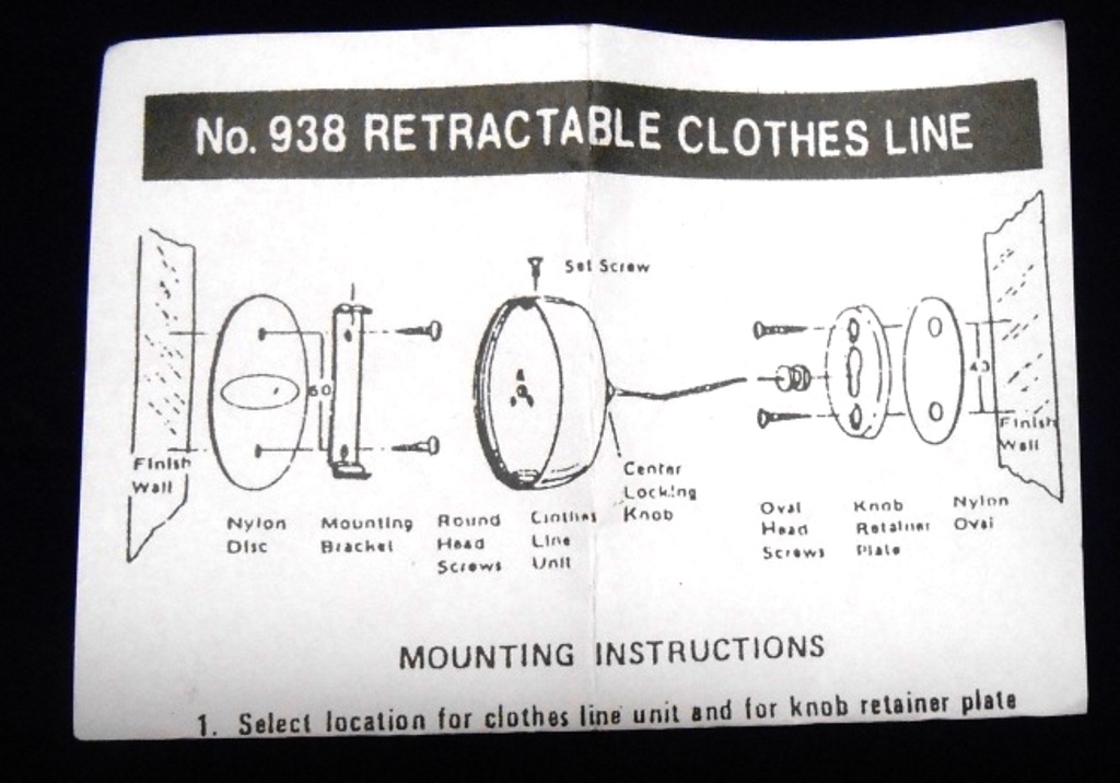 TRIDENT, RETRACTABLE CLOTHES LINE, NO. 938, 3P906A, CHROME FINISH