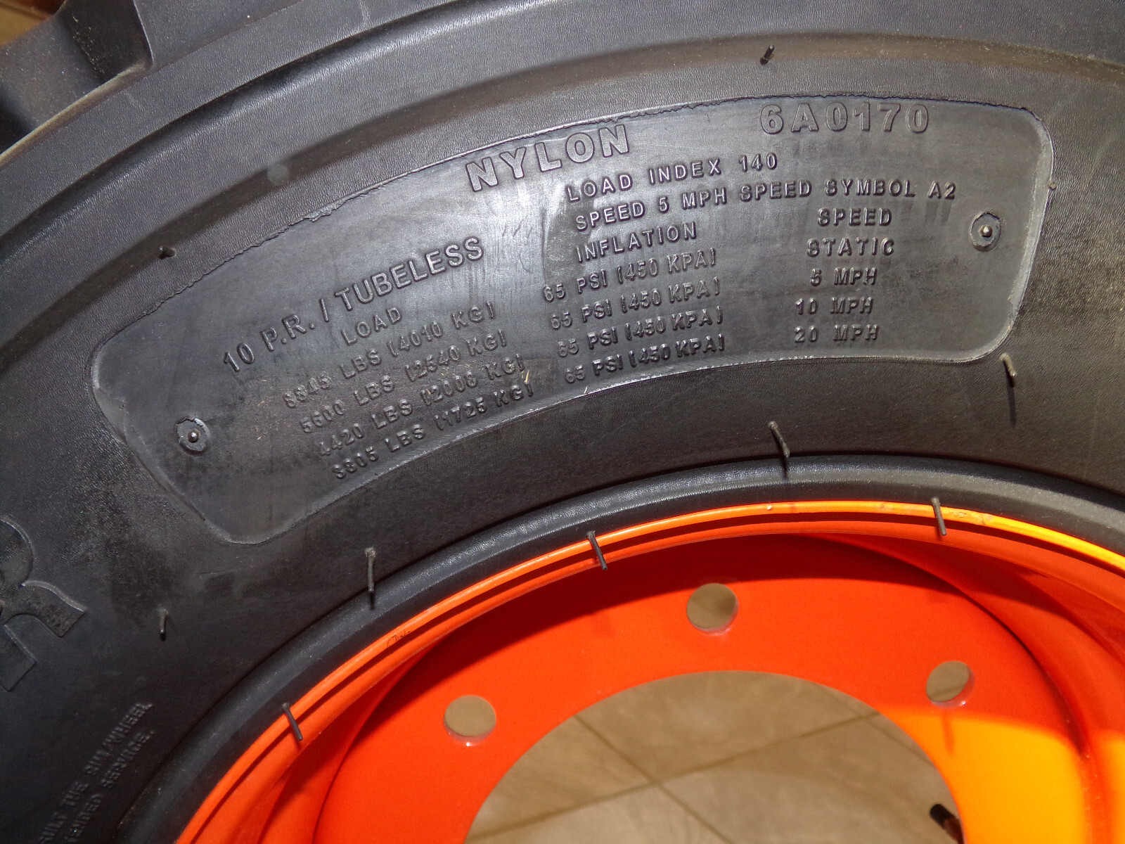 Wheel Asmbly for BOBCAT Skid-Steer Loader 305/70D16.5, 16.5 x 9.75, 10.75″ Pilot
